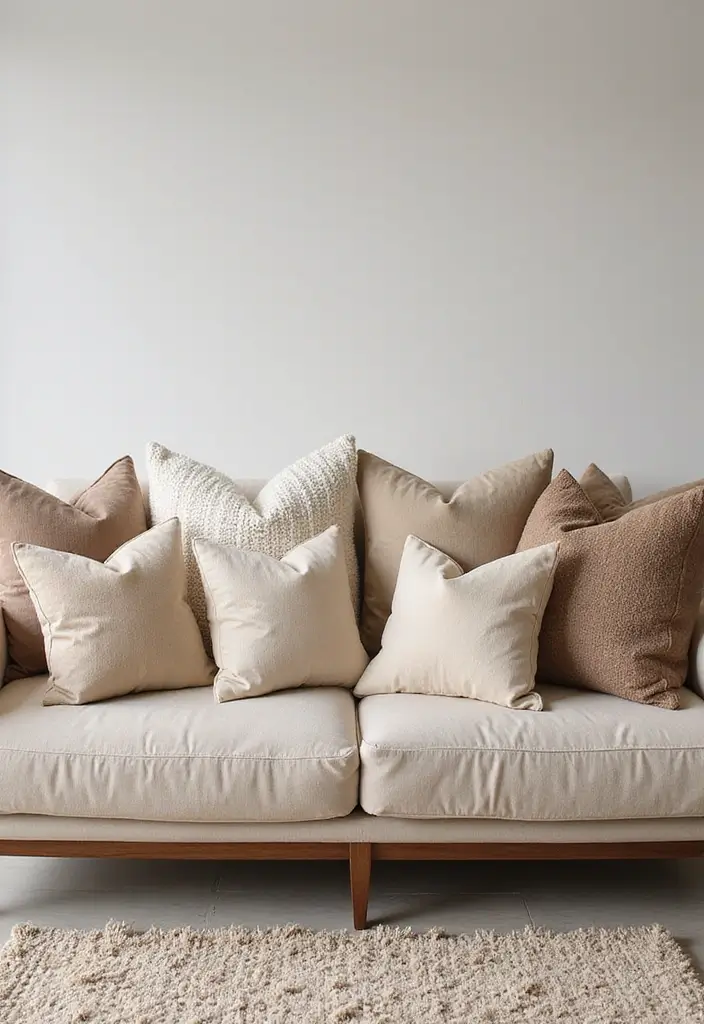 25 Beige Sofa with Pillows Ideas That Feel Effortlessly Chic 1 25 Beige Sofa with Pillows Ideas That Feel Effortlessly Chic - 1. Layered Textures
