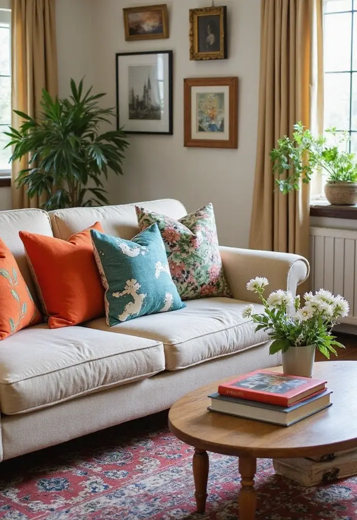 25 Beige Sofa with Pillows Ideas That Feel Effortlessly Chic 10 25 Beige Sofa with Pillows Ideas That Feel Effortlessly Chic - 10. Eclectic Mix