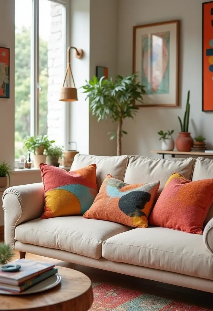 25 Beige Sofa with Pillows Ideas That Feel Effortlessly Chic 12 25 Beige Sofa with Pillows Ideas That Feel Effortlessly Chic - 12. Artistic Inspiration