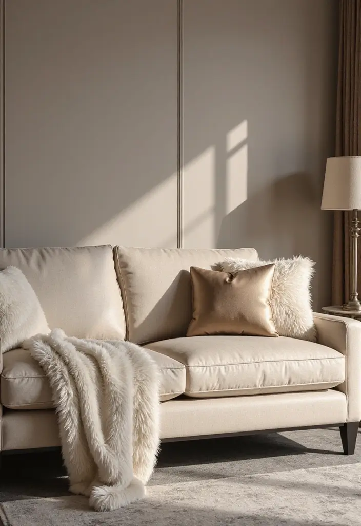 25 Beige Sofa with Pillows Ideas That Feel Effortlessly Chic 23 25 Beige Sofa with Pillows Ideas That Feel Effortlessly Chic - 23. Luxurious Fabrics