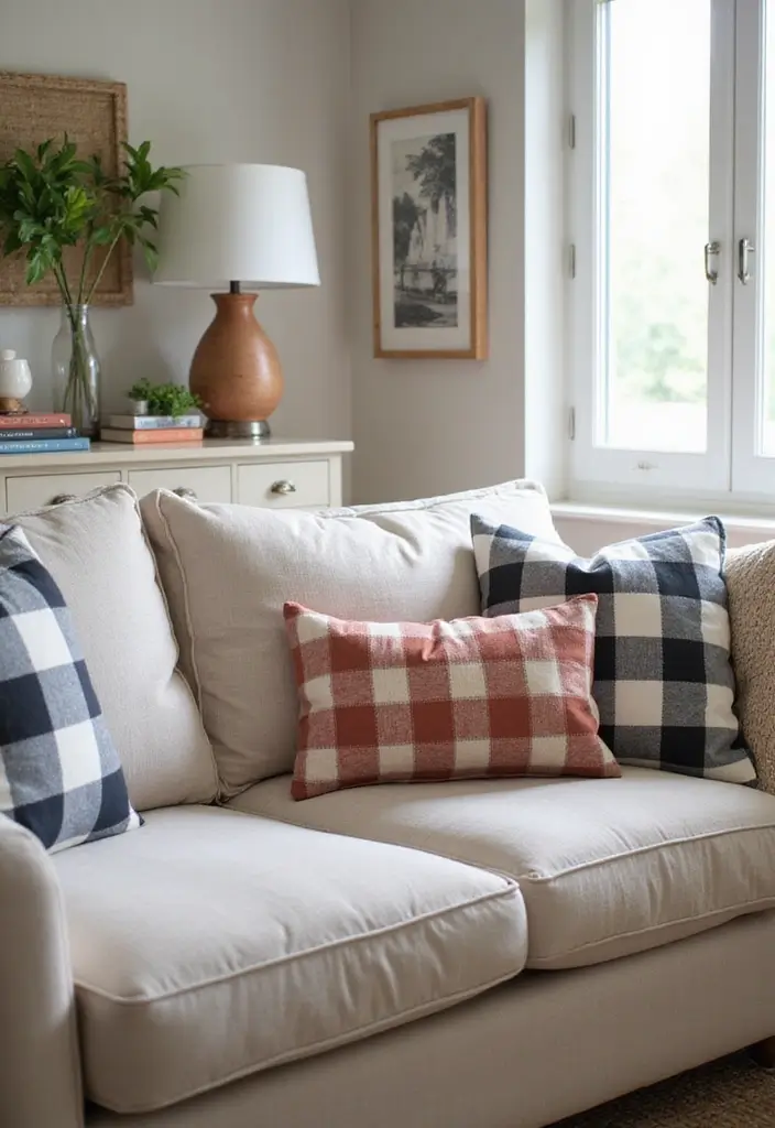 25 Checkered Pillow Ideas for Cozy Living Rooms 17 25 Checkered Pillow Ideas for Cozy Living Rooms - 17. Decorative Checkered Pillow Covers