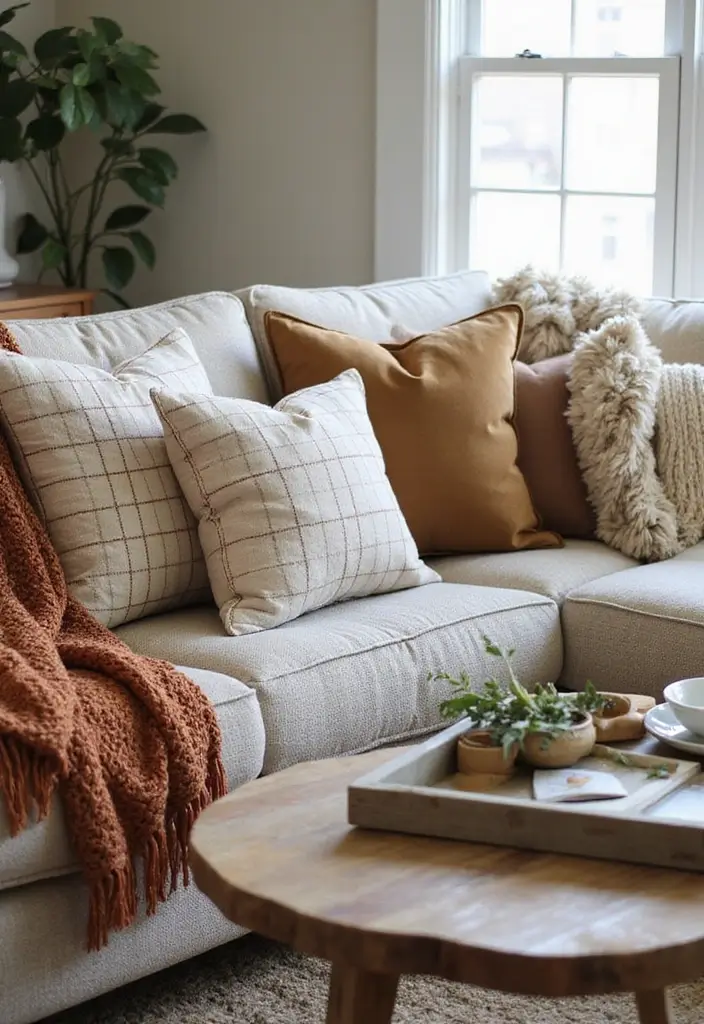 25 Checkered Pillow Ideas for Cozy Living Rooms 18 25 Checkered Pillow Ideas for Cozy Living Rooms - 18. Layered Textiles with Checkered Pillows