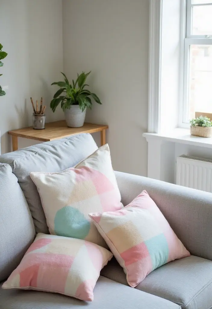 25 Checkered Pillow Ideas for Cozy Living Rooms 4 25 Checkered Pillow Ideas for Cozy Living Rooms - 4. Playful Pastel Checkered Pillows
