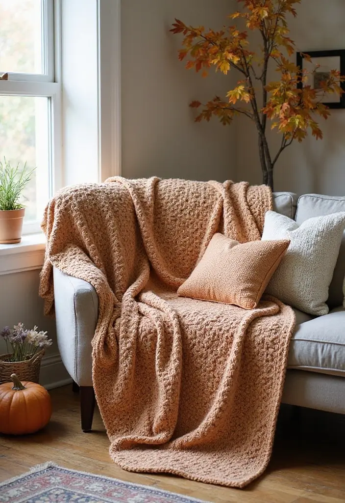 25 Crochet Throws on Sofas for Cozy Living Room Vibes 24 25 Crochet Throws on Sofas for Cozy Living Room Vibes - 24. Seasonal Crochet Throw