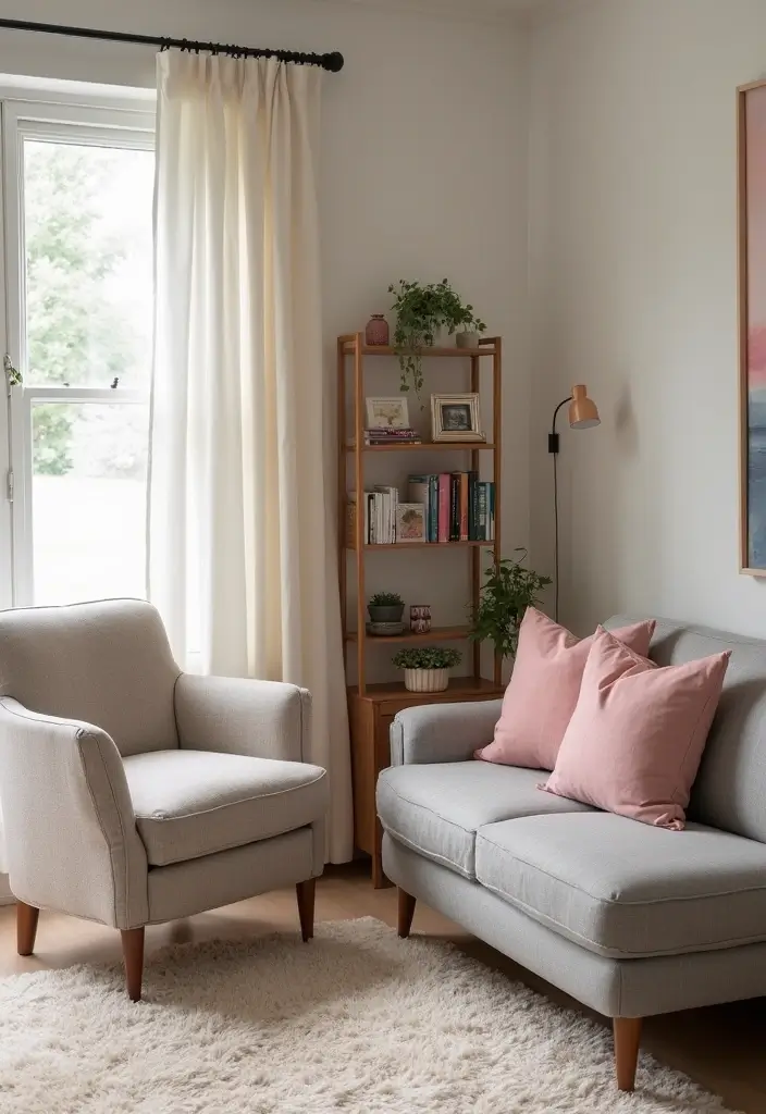25 Grey Couch with Pink Pillows That Look Soft and Elegant 23 25 Grey Couch with Pink Pillows That Look Soft and Elegant - 23. Cozy Nooks for Relaxation