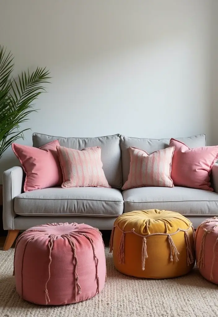 25 Grey Couch with Pink Pillows That Look Soft and Elegant 6 25 Grey Couch with Pink Pillows That Look Soft and Elegant - 6. Cozy Seating Alternatives