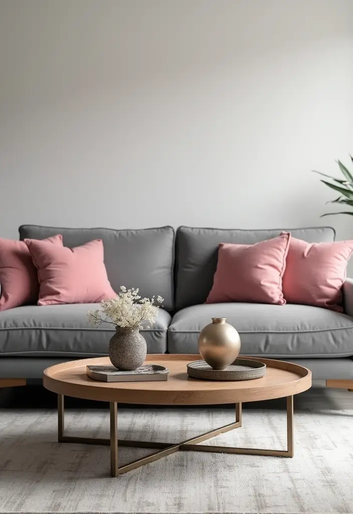 25 Grey Couch with Pink Pillows That Look Soft and Elegant 8 25 Grey Couch with Pink Pillows That Look Soft and Elegant - 8. Functional Coffee Table Styling