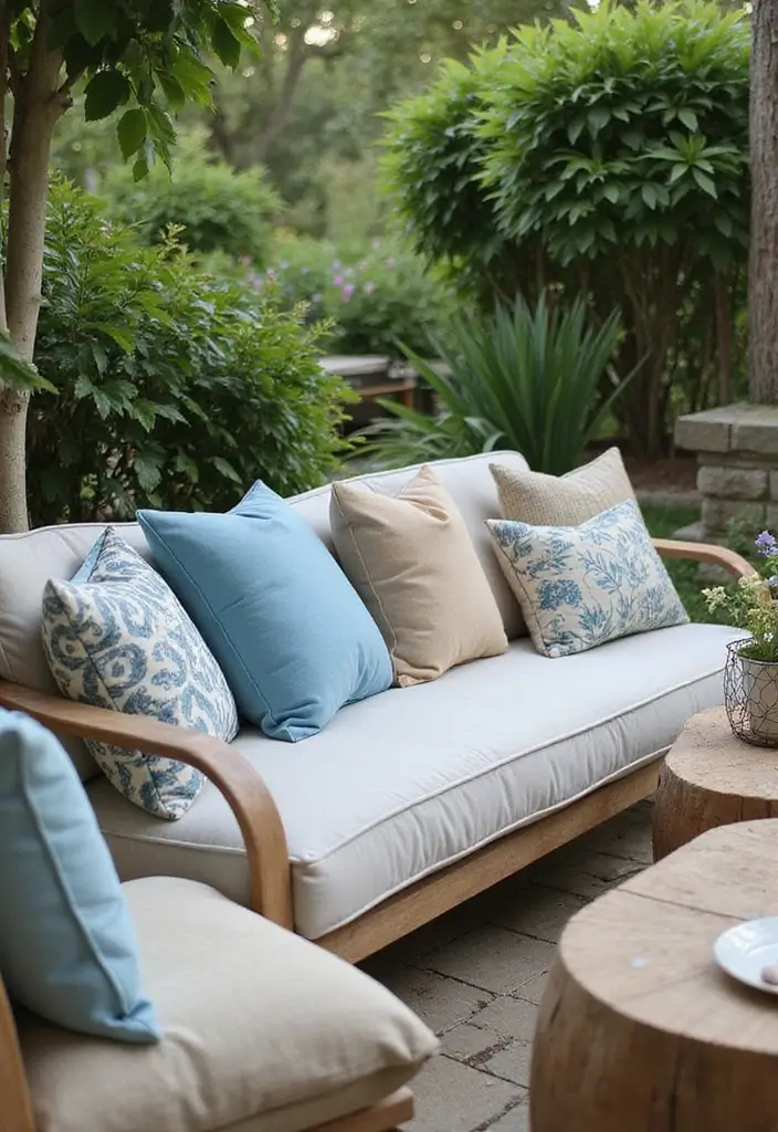 25 Outdoor Pillow Color Schemes That Refresh Your Patio Instantly 1 25 Outdoor Pillow Color Schemes That Refresh Your Patio Instantly - 1. Ocean Breeze