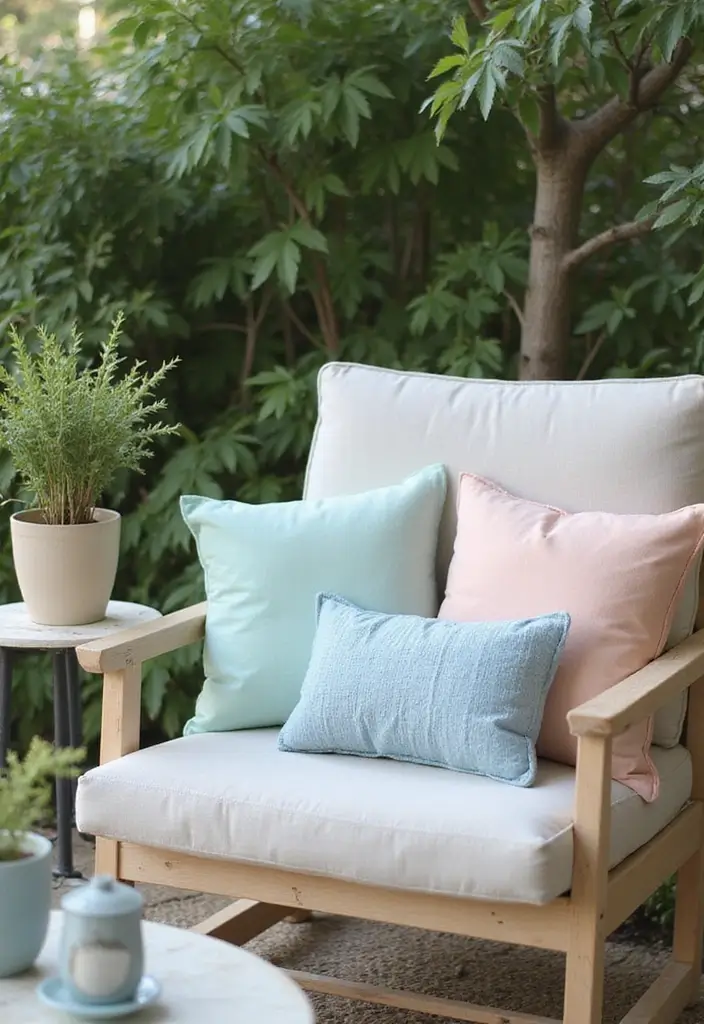 25 Outdoor Pillow Color Schemes That Refresh Your Patio Instantly 12 25 Outdoor Pillow Color Schemes That Refresh Your Patio Instantly - 12. Pastel Dream