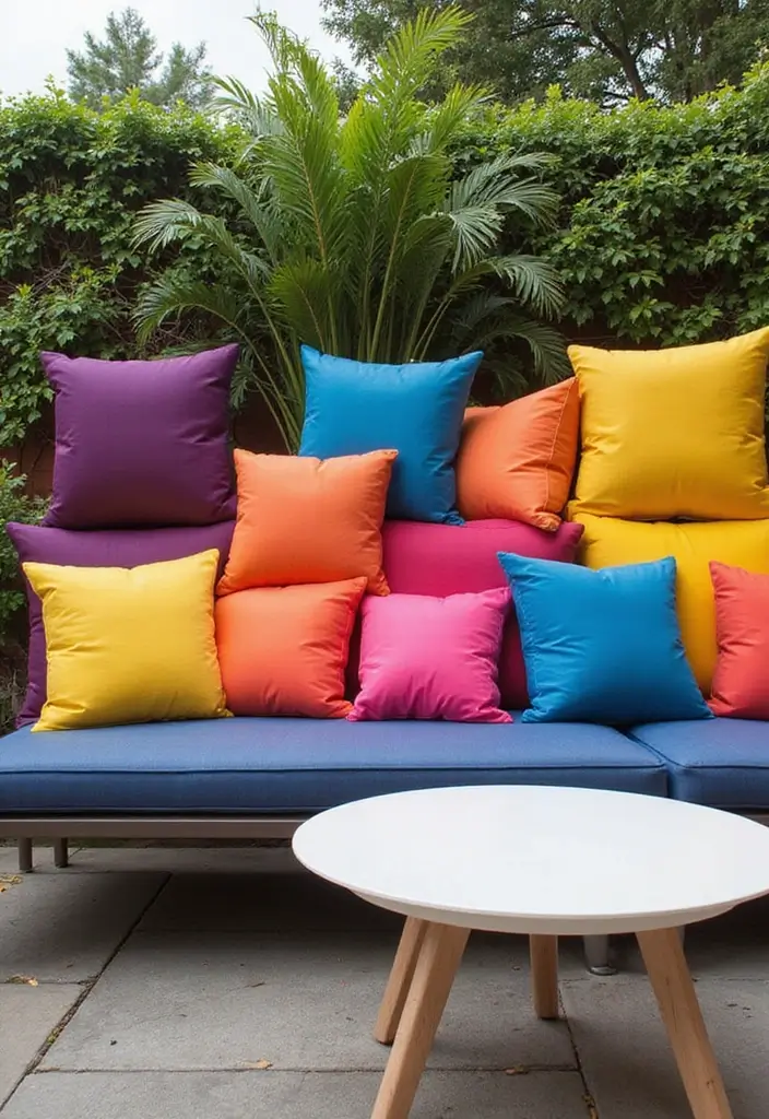 25 Outdoor Pillow Color Schemes That Refresh Your Patio Instantly 13 25 Outdoor Pillow Color Schemes That Refresh Your Patio Instantly - 13. Color Block