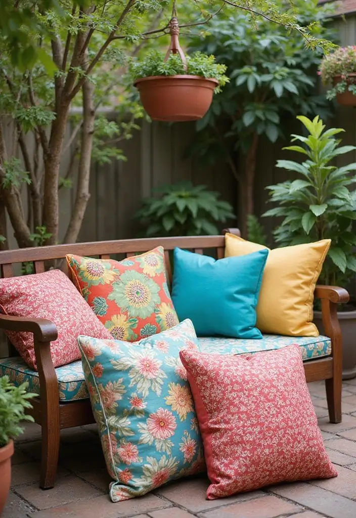 25 Outdoor Pillow Color Schemes That Refresh Your Patio Instantly 16 25 Outdoor Pillow Color Schemes That Refresh Your Patio Instantly - 16. Retro Revival