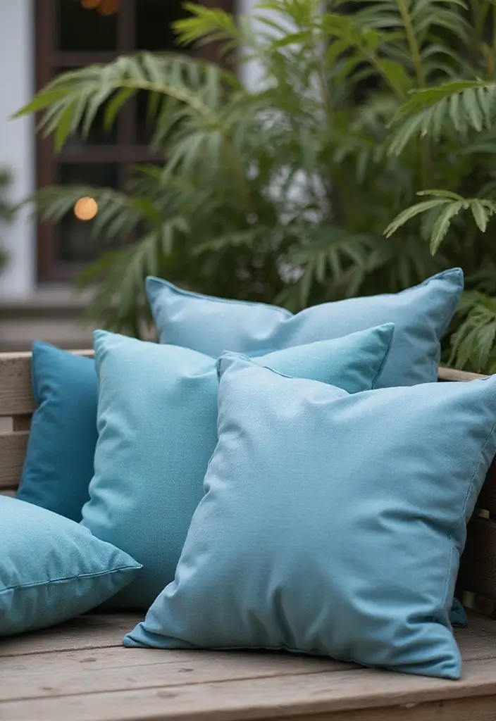 25 Outdoor Pillow Color Schemes That Refresh Your Patio Instantly 17 25 Outdoor Pillow Color Schemes That Refresh Your Patio Instantly - 17. Cool Blues