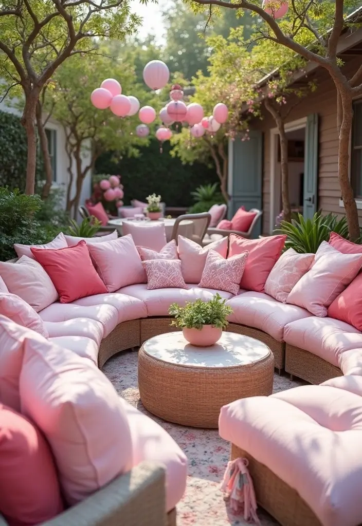 25 Outdoor Pillow Color Schemes That Refresh Your Patio Instantly 18 25 Outdoor Pillow Color Schemes That Refresh Your Patio Instantly - 18. Playful Pinks
