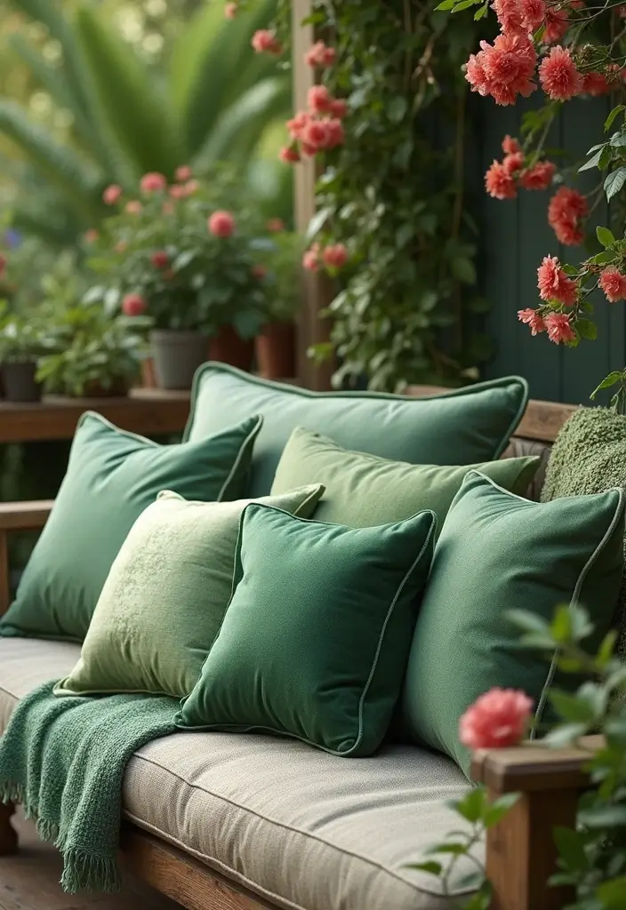 25 Outdoor Pillow Color Schemes That Refresh Your Patio Instantly 24 25 Outdoor Pillow Color Schemes That Refresh Your Patio Instantly - 24. Earthy Greens