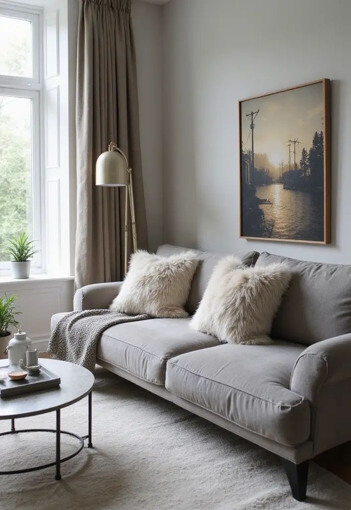 25 Perfect Pillows for a Grey Sofa to Match Any Interior - 17. Statement Faux Fur Pillows