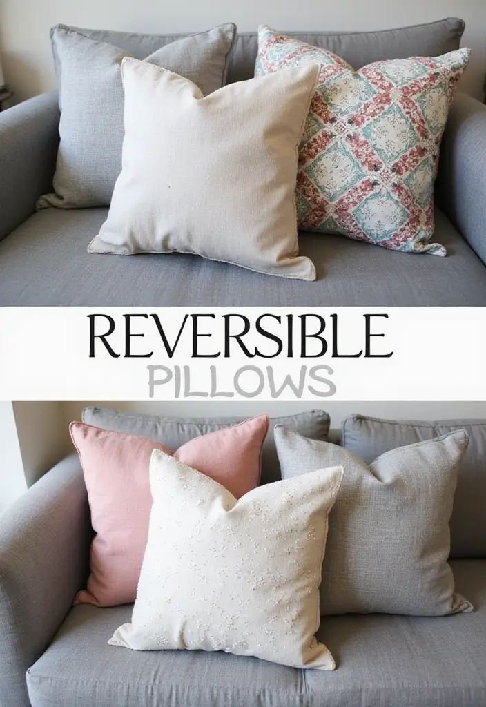 25 Perfect Pillows for a Grey Sofa to Match Any Interior - 21. Reversible Pillow Covers