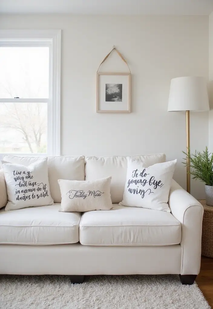 25 Pillows on White Couches That Brighten the Living Room 10 25 Pillows on White Couches That Brighten the Living Room - 10. Inspirational Graphics