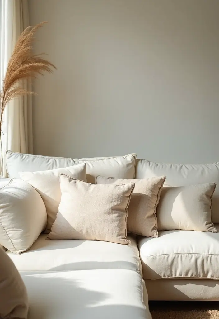 25 Pillows on White Couches That Brighten the Living Room 17 25 Pillows on White Couches That Brighten the Living Room - 17. Eco-Friendly Materials