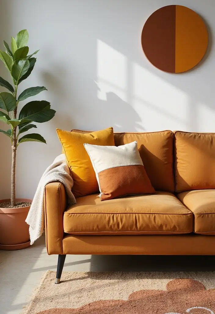 25 Tan Couch Pillow Ideas That Feel Neutral and Inviting 17 25 Tan Couch Pillow Ideas That Feel Neutral and Inviting - 17. Color-Block Pillows