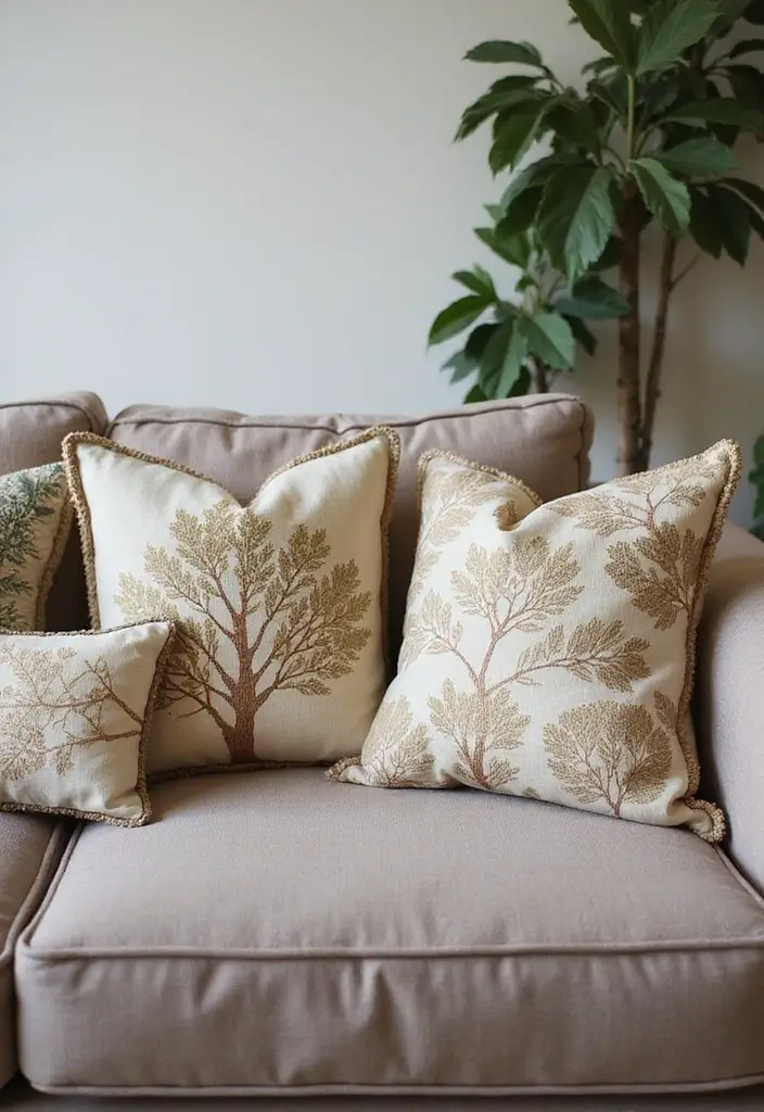 25 Throw Pillows for a Taupe Couch That Look Effortlessly Elegant 10 25 Throw Pillows for a Taupe Couch That Look Effortlessly Elegant - 10. Nature Inspired