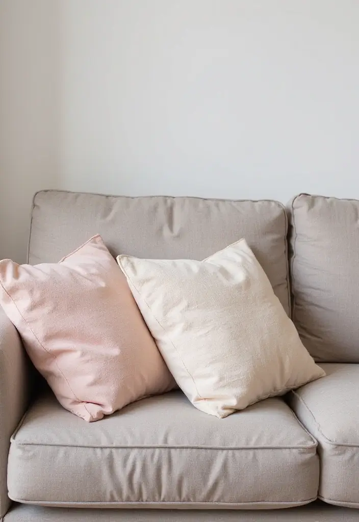 25 Throw Pillows for a Taupe Couch That Look Effortlessly Elegant 18 25 Throw Pillows for a Taupe Couch That Look Effortlessly Elegant - 18. Soft Pastels