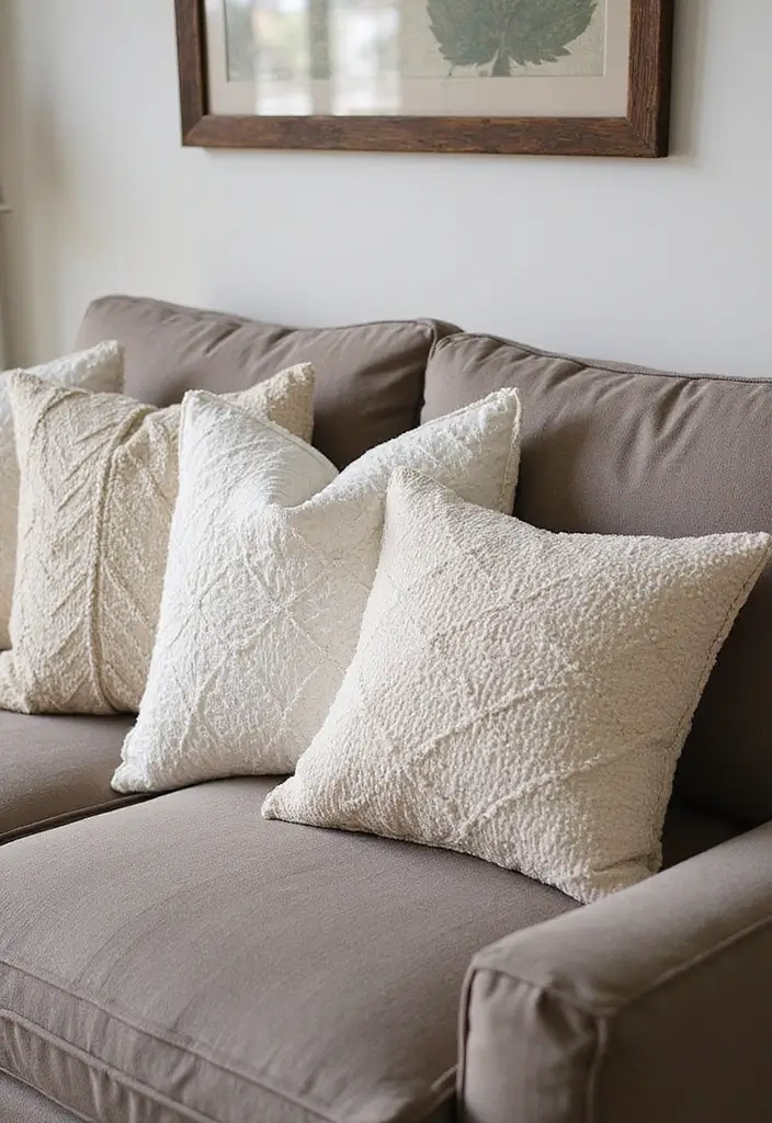 25 Throw Pillows for a Taupe Couch That Look Effortlessly Elegant 2 25 Throw Pillows for a Taupe Couch That Look Effortlessly Elegant - 2. Chic Chenille