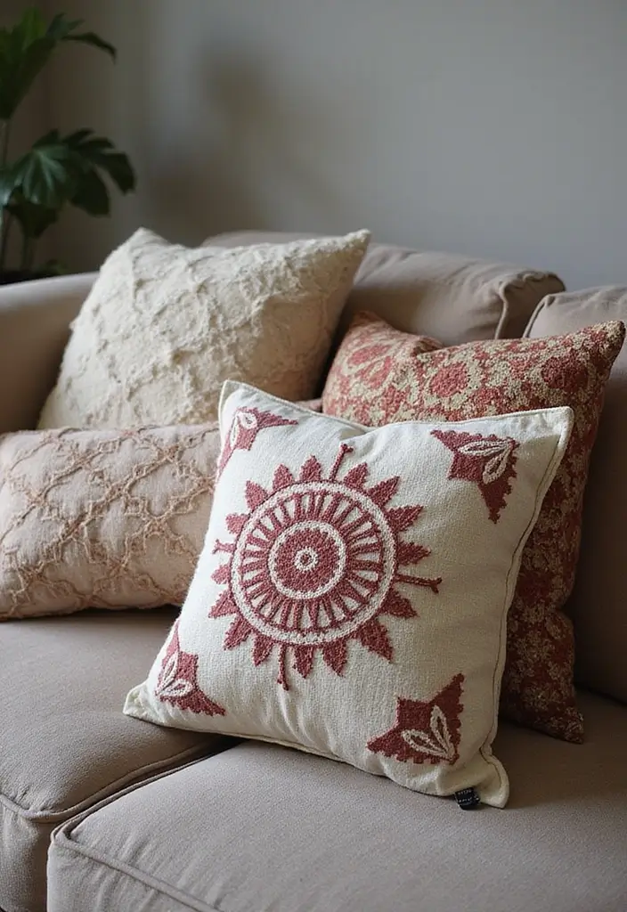 25 Throw Pillows for a Taupe Couch That Look Effortlessly Elegant 21 25 Throw Pillows for a Taupe Couch That Look Effortlessly Elegant - 21. Artisan-Crafted