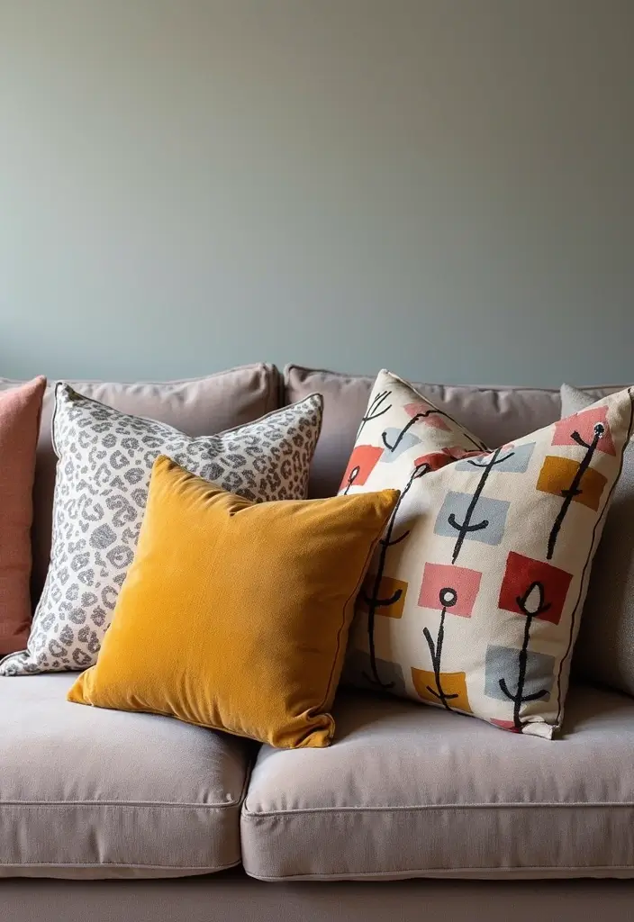 25 Throw Pillows for a Taupe Couch That Look Effortlessly Elegant 25 25 Throw Pillows for a Taupe Couch That Look Effortlessly Elegant - 25. Statement Pieces