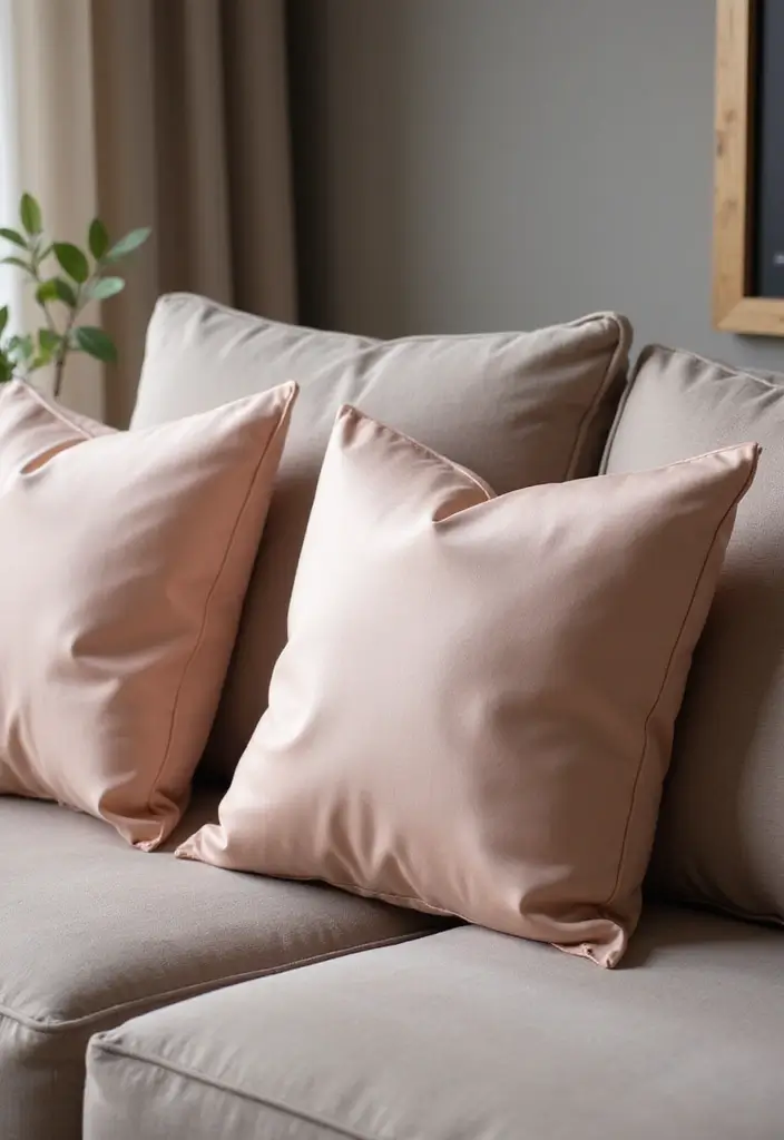 25 Throw Pillows for a Taupe Couch That Look Effortlessly Elegant 9 25 Throw Pillows for a Taupe Couch That Look Effortlessly Elegant - 9. Silk Smooth