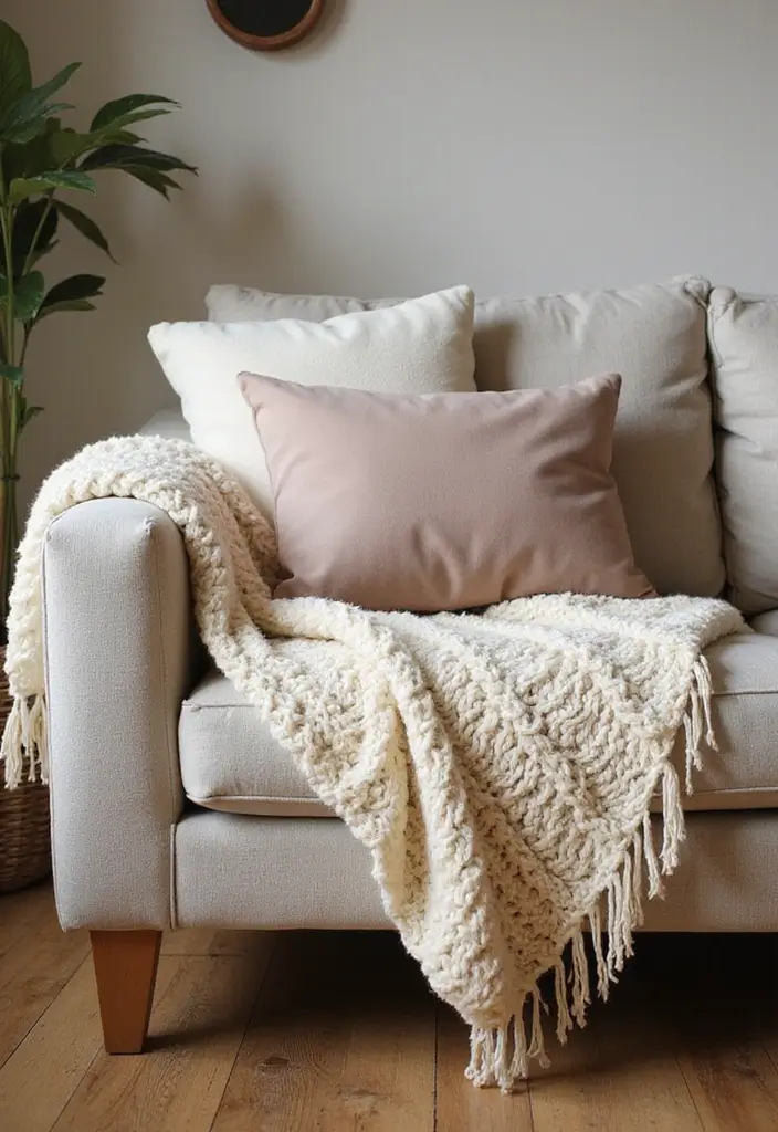 25 Throws on Sofas That Instantly Elevate Any Living Room 1 25 Throws on Sofas That Instantly Elevate Any Living Room - 1. Chunky Knit Wonders