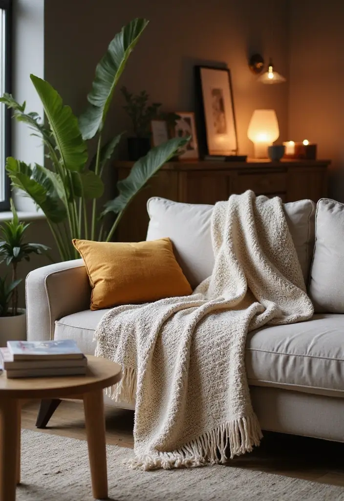 25 Throws on Sofas That Instantly Elevate Any Living Room 16 25 Throws on Sofas That Instantly Elevate Any Living Room - 16. Textured Knits for Cozy Vibes