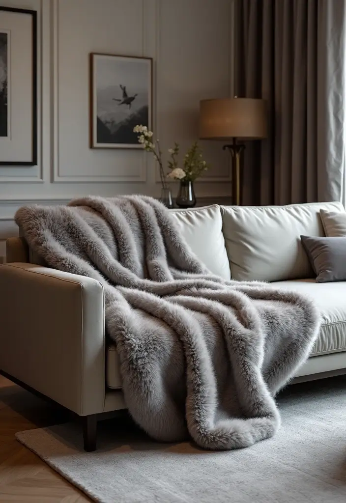 25 Throws on Sofas That Instantly Elevate Any Living Room 2 25 Throws on Sofas That Instantly Elevate Any Living Room - 2. Soft Faux Fur