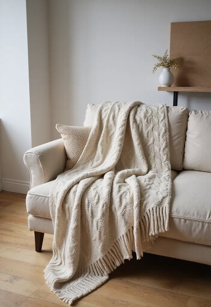 25 Throws on Sofas That Instantly Elevate Any Living Room 25 25 Throws on Sofas That Instantly Elevate Any Living Room - 25. Classic Cable Knit Throws