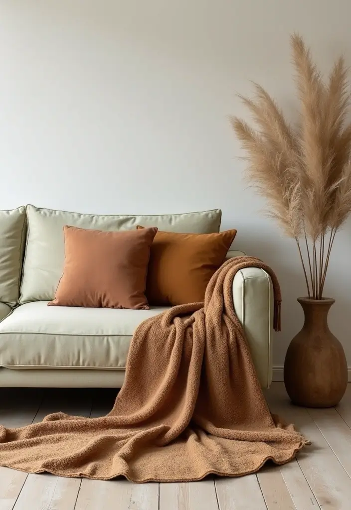 25 Throws on Sofas That Instantly Elevate Any Living Room 4 25 Throws on Sofas That Instantly Elevate Any Living Room - 4. Earthy Tonal Throws