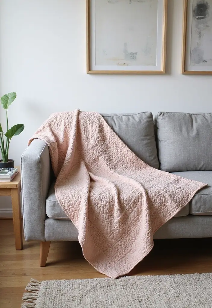 25 Throws on Sofas That Instantly Elevate Any Living Room 6 25 Throws on Sofas That Instantly Elevate Any Living Room - 6. Quilted Throws for Texture