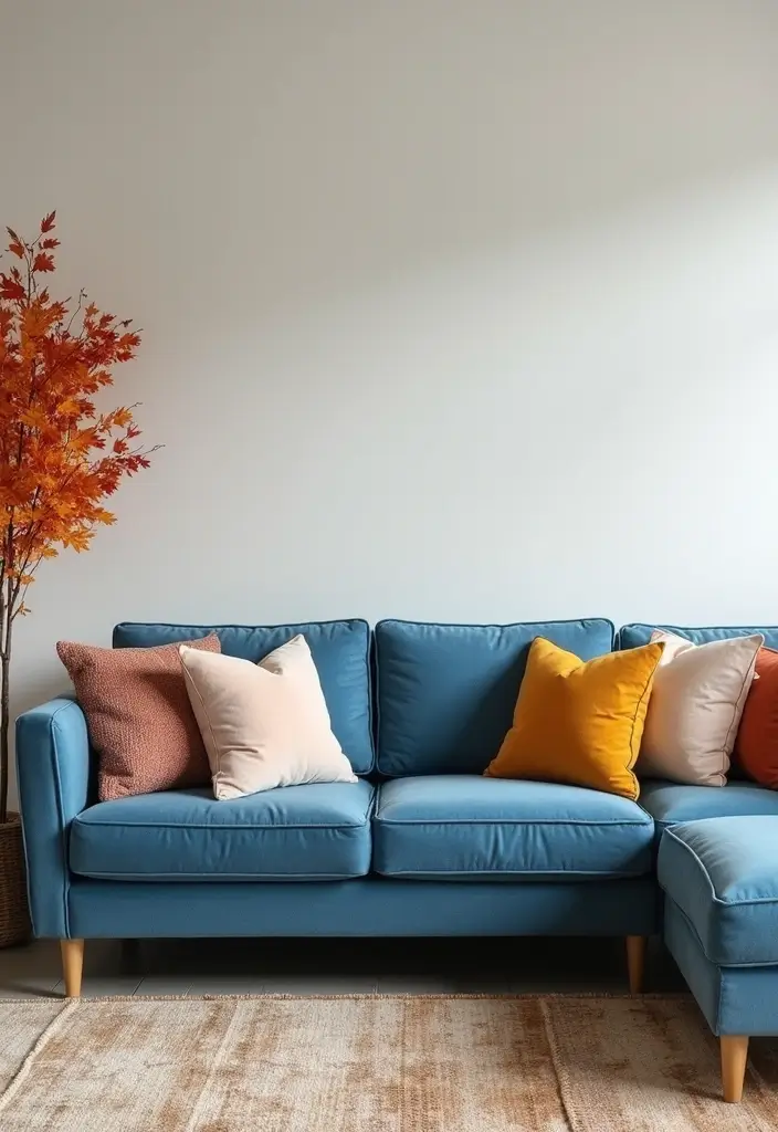 26 Blue Couch with Pillows Color Mixes You’ll Want to Copy 15 26 Blue Couch with Pillows Color Mixes You’ll Want to Copy - 15. Seasonal Style: Seasonal Color Swaps