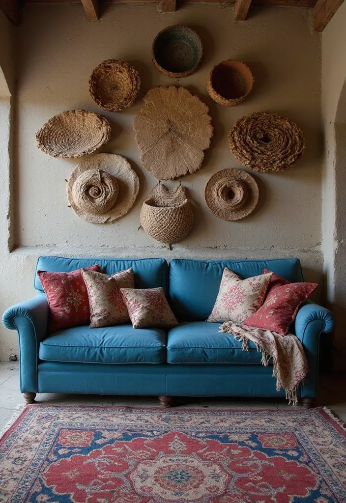 26 Blue Couch with Pillows Color Mixes You’ll Want to Copy 19 26 Blue Couch with Pillows Color Mixes You’ll Want to Copy - 19. Global Textures: A Tactile Experience