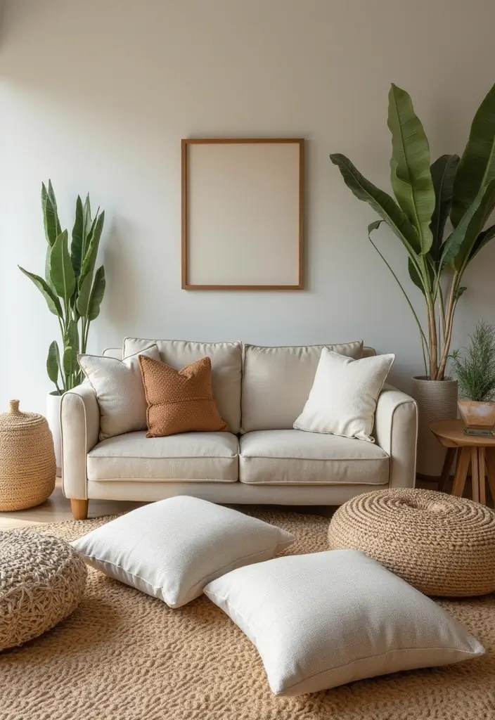 26 Floor Pillow Ideas for Living Rooms: Cozy and Functional Decor 22 26 Floor Pillow Ideas for Living Rooms: Cozy and Functional Decor - 22. Eco-Friendly Choices