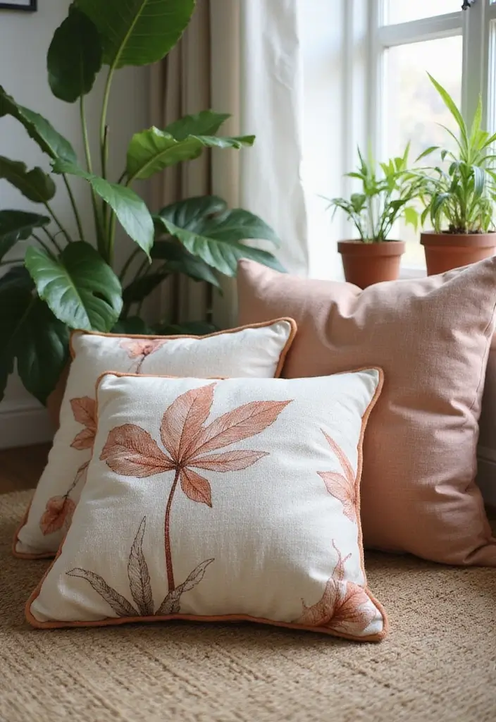 26 Floor Pillow Ideas for Living Rooms: Cozy and Functional Decor 5 26 Floor Pillow Ideas for Living Rooms: Cozy and Functional Decor - 5. Nature's Touch