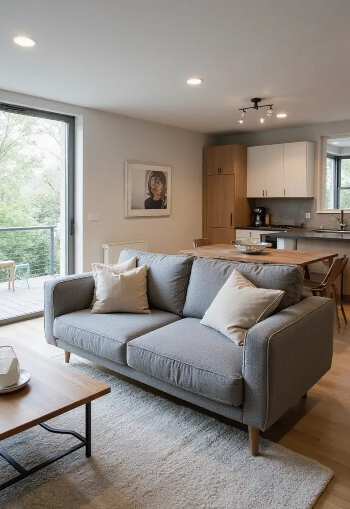 26 Grey Couch with Beige Pillows That Feel Perfectly Balanced 11 26 Grey Couch with Beige Pillows That Feel Perfectly Balanced - 11. Open Space Concept