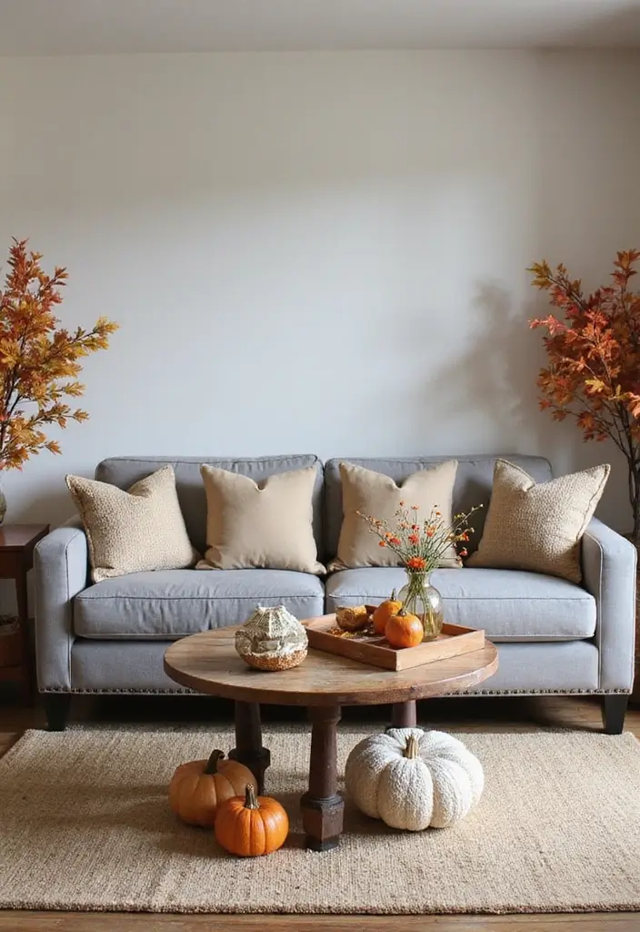 26 Grey Couch with Beige Pillows That Feel Perfectly Balanced 12 26 Grey Couch with Beige Pillows That Feel Perfectly Balanced - 12. Seasonal Decor Changes
