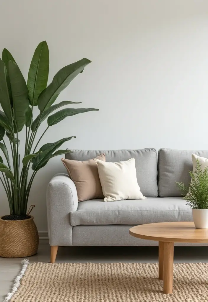 26 Grey Couch with Beige Pillows That Feel Perfectly Balanced 6 26 Grey Couch with Beige Pillows That Feel Perfectly Balanced - 6. Incorporating Natural Elements