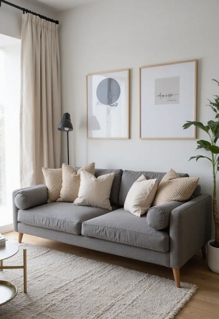 26 Grey Couch with Beige Pillows That Feel Perfectly Balanced 9 26 Grey Couch with Beige Pillows That Feel Perfectly Balanced - 9. Stylish Rugs to Define the Space