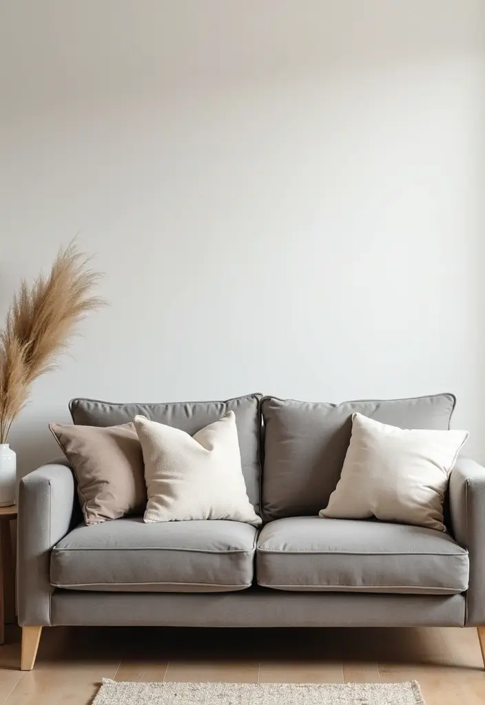 26 Grey Sofa with Pillows Ideas: Neutral Yet Never Boring 10 26 Grey Sofa with Pillows Ideas: Neutral Yet Never Boring - 10. Layered Neutrals