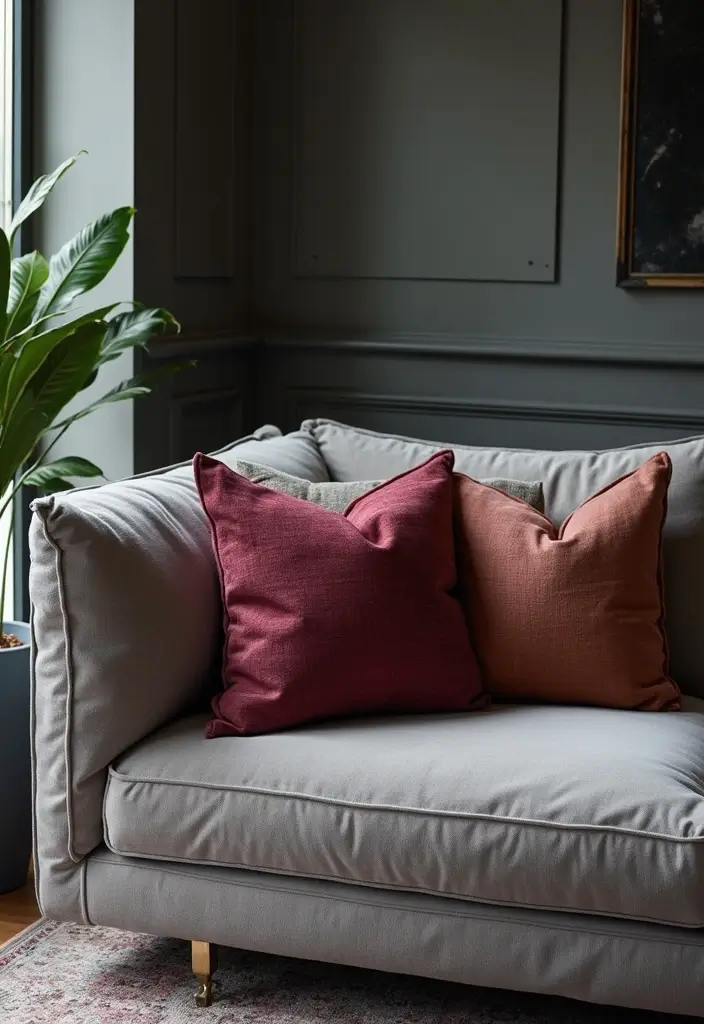 26 Grey Sofa with Pillows Ideas: Neutral Yet Never Boring 18 26 Grey Sofa with Pillows Ideas: Neutral Yet Never Boring - 18. Sophisticated Elegance