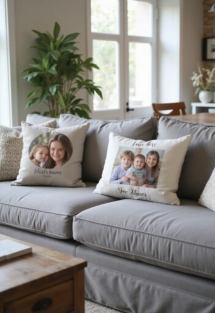 26 Grey Sofa with Pillows Ideas: Neutral Yet Never Boring 26 26 Grey Sofa with Pillows Ideas: Neutral Yet Never Boring - 26. Personalized Touch