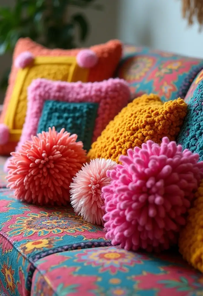 26 Sims 4 CC Couch Pillows to Elevate Your Virtual Home Design 9 26 Sims 4 CC Couch Pillows to Elevate Your Virtual Home Design - 9. Bohemian Pom Pom Pillows