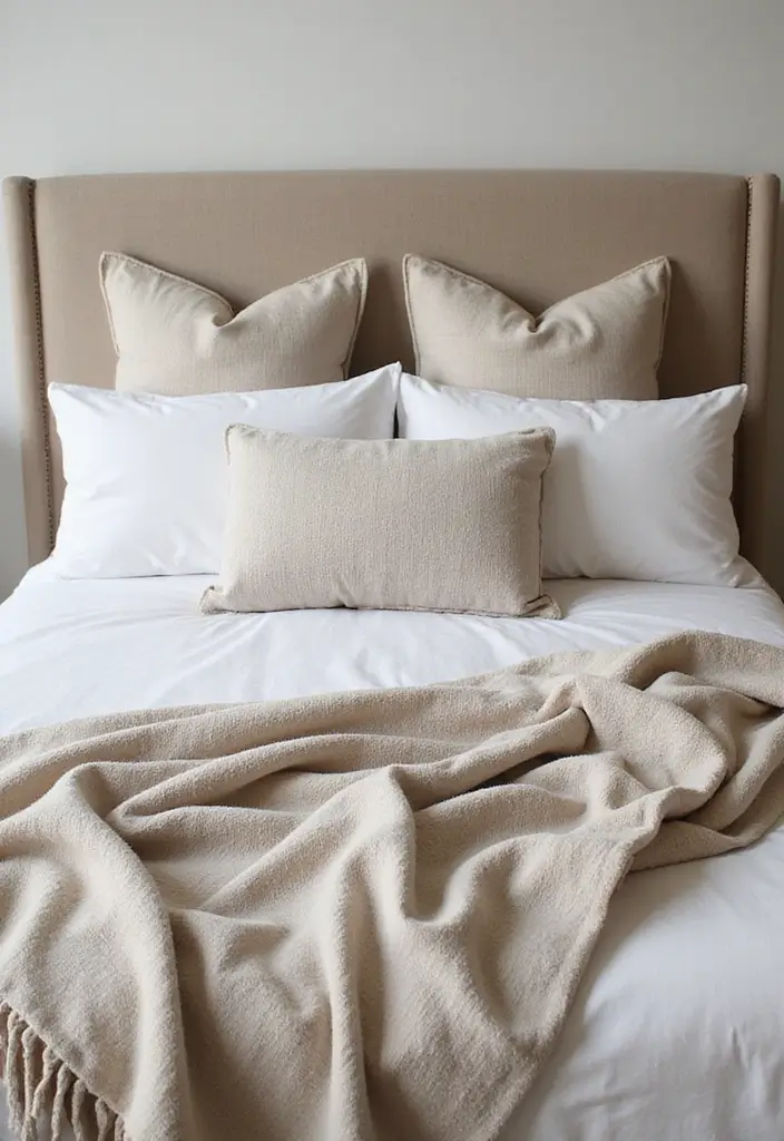 26 Throw Blanket and Pillow Ideas for Beds You’ll Love 11 26 Throw Blanket and Pillow Ideas for Beds You’ll Love - 11. Organic Materials