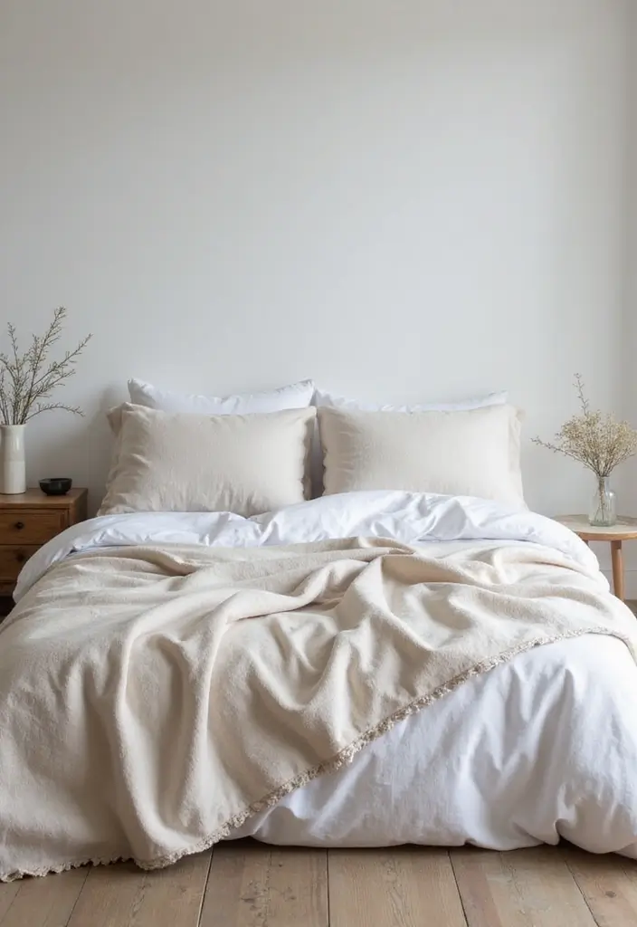 26 Throw Blanket and Pillow Ideas for Beds You’ll Love 13 26 Throw Blanket and Pillow Ideas for Beds You’ll Love - 13. Elegant Linen Throws