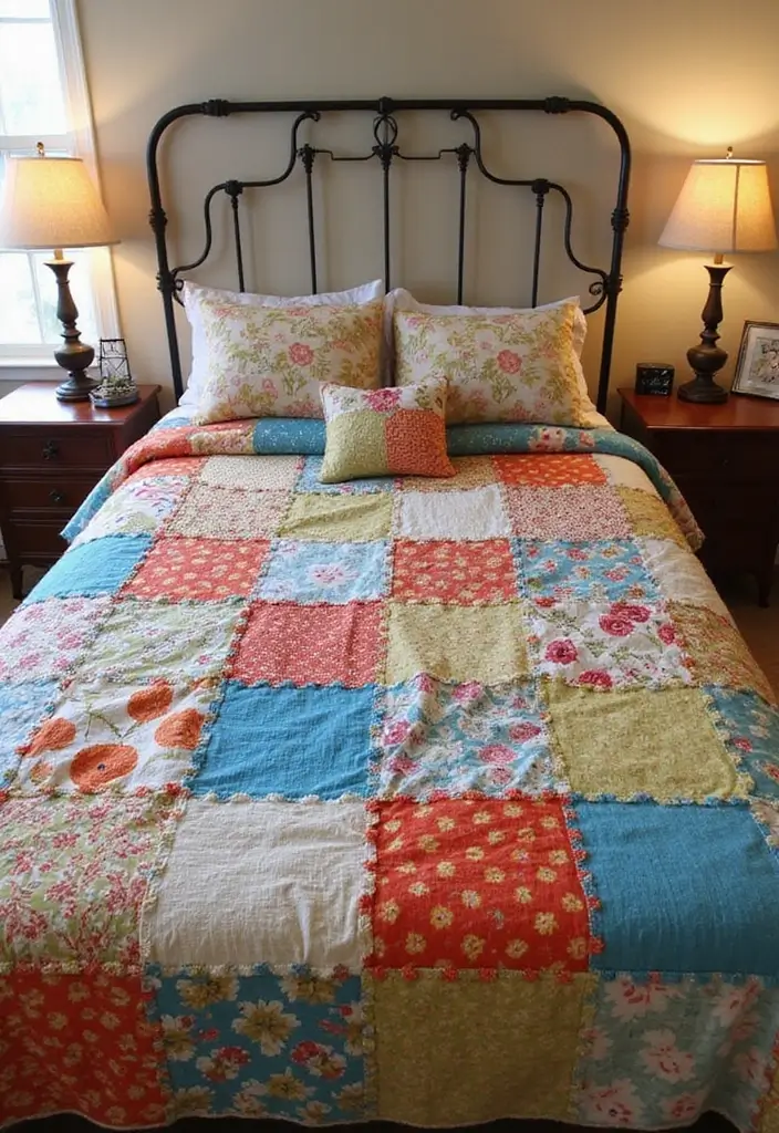 26 Throw Blanket and Pillow Ideas for Beds You’ll Love 14 26 Throw Blanket and Pillow Ideas for Beds You’ll Love - 14. Cozy Patchwork Throws